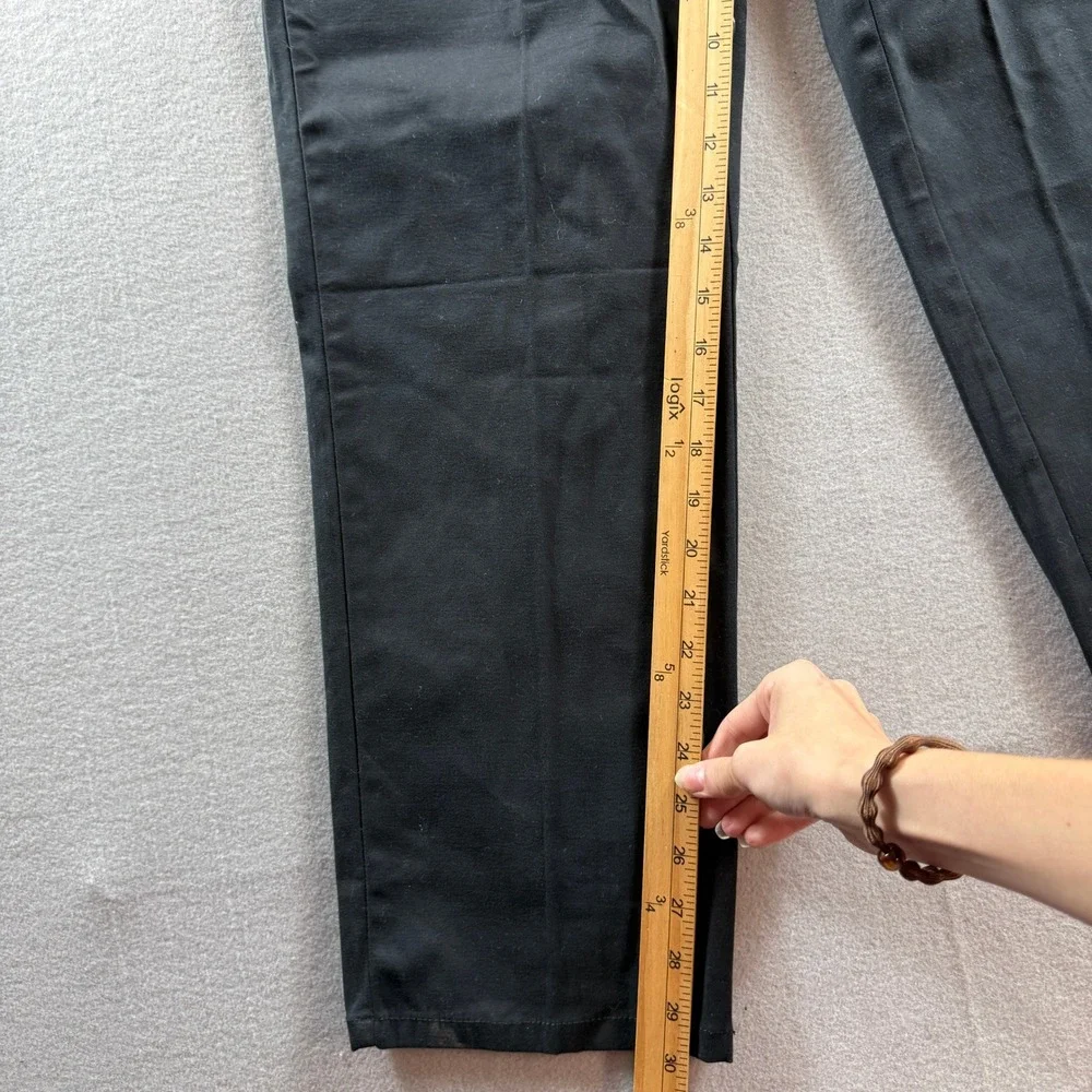 Denim & Co. Pants Women Small Black Drawstring Elastic Waist Straight Leg 28x30